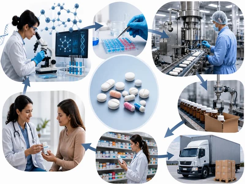 From laboratory to pharmacy shelf: research, manufacturing, packaging and delivery